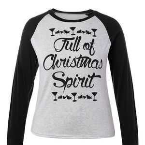 New Full of Christmas spirit holiday long sleeve top